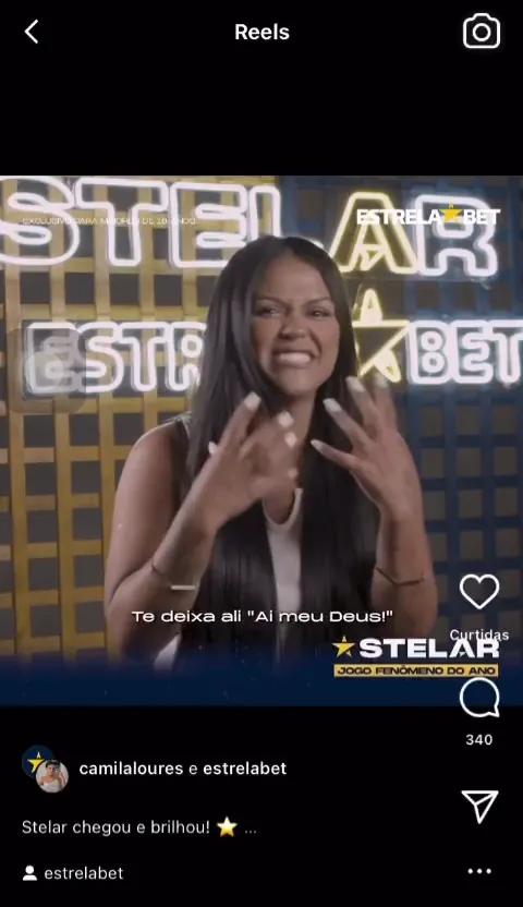 Creator no cenário do Stelar, a campanha da EstrelaBet que rodou no Instagram