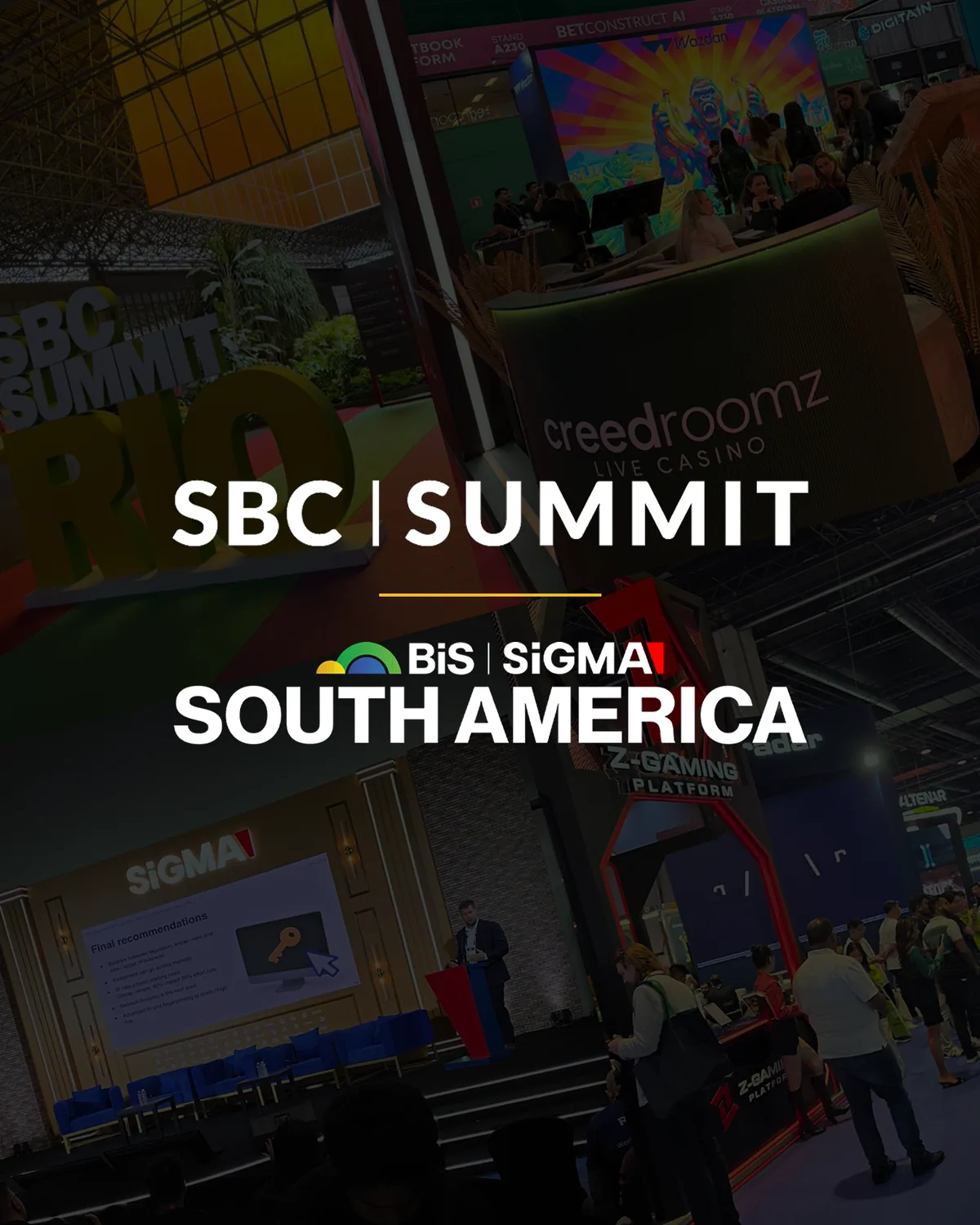 Show floor and stands at SBC Summit Rio and BiS SiGMA South America